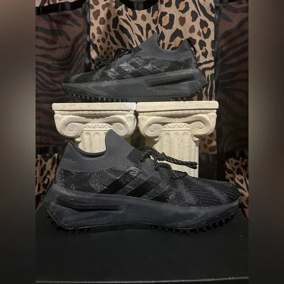 Adidas NMD S1 Tiger Stripe Black Sz 10.5 - Picture 2 of 6